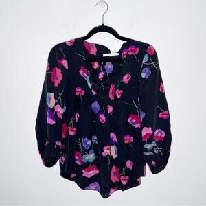 Rebecca Taylor Floral Silk Blouse Size 0
